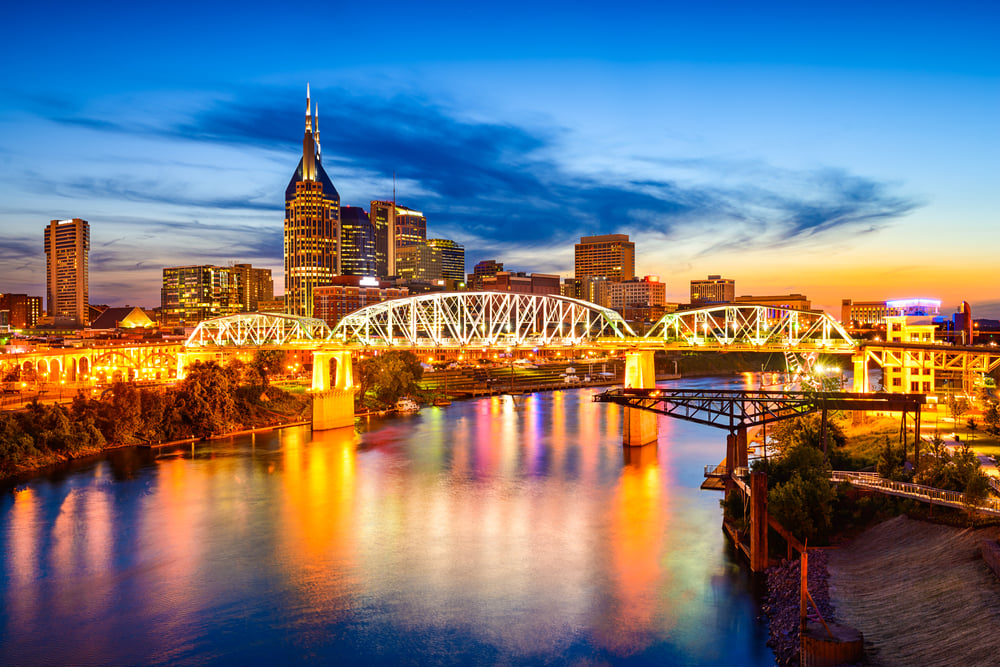 Nashville, Tennessee, USA downtown city skyline.